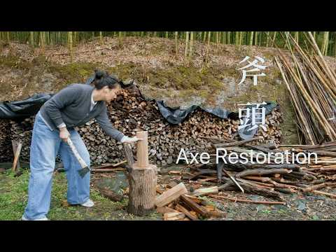 Old Axe Restoration with a Wooden Dragon Scale Handle
