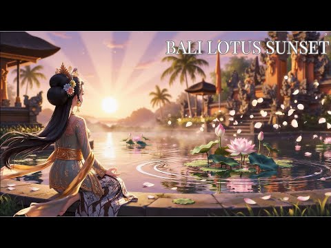 Lotus Pool at Sunset 🌸 | Magical Anime Bali Dream | Relaxing Fantasy Ambience (1 Hour)