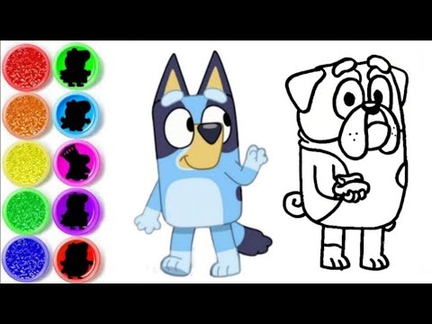 Drawing and colouring Bluey characters Bluey and Winton's Dad 