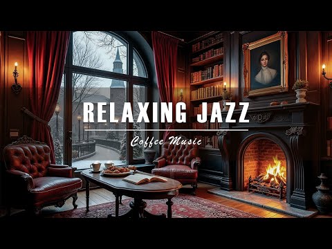 Warm Winter Coffee Jazz ☕ Cozy Fireplace Café Ambience | Smooth Jazz for Relaxing Evenings
