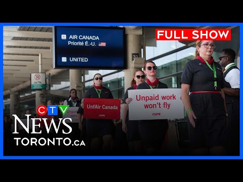 Air Canada flight attendants protest at Pearson Airport | CTV News Toronto at Six for Aug 11, 2025