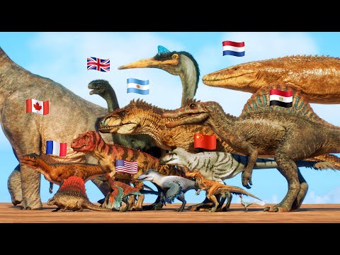 ALL 181 DINOSAURS & PREHISTORIC CREATURES FOUND IN COUNTRIES | JURASSIC WORLD EVOLUTION 2