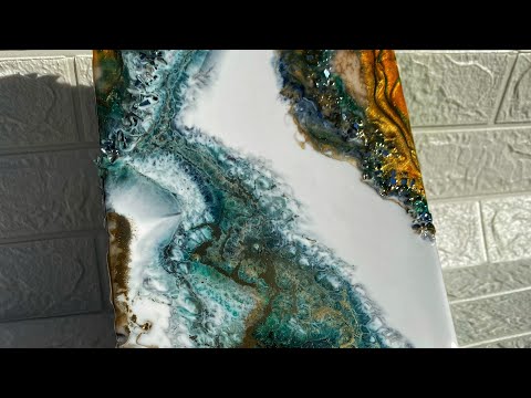 Картина с эффектом 💚малахита💚из эпоксидной смолы 😍