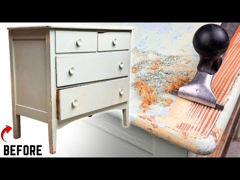 Refinishing a TRASHED Chest of Drawers