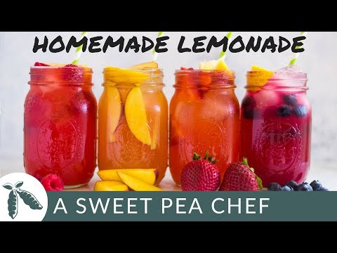 Homemade Lemonade + 4 Easy Lemonade Recipes | A Sweet Pea Chef