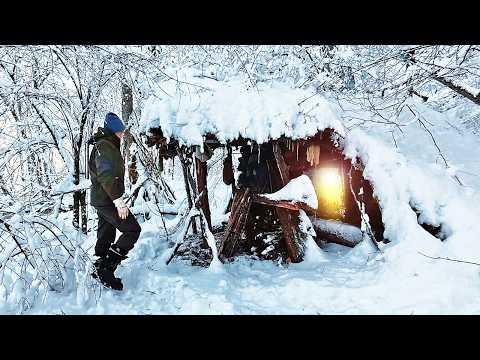Woman Lives Alone in a Cold Hut in Winter | Surviving in the Forest