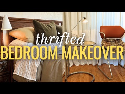 Primary Bedroom Makeover ONLY Using Thrifted Decor & EASY DIY Renter Friendly Ideas!