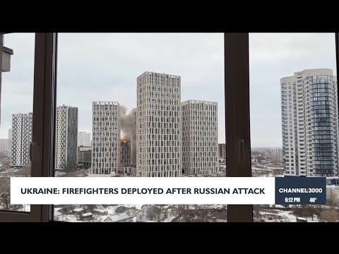 Ukraine: Firefighters deployed after Russia attack
