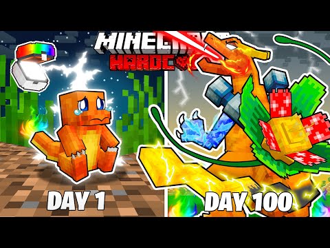 I Survived 100 Days as an ELEMENTAL POKEMON in HARDCORE Minecraft