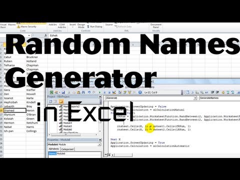 Excel VBA Tips n Tricks #20 Random Names Generator