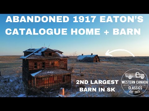Massive Abandoned Saskatchewan Farm House + Barn Walk Around Tour