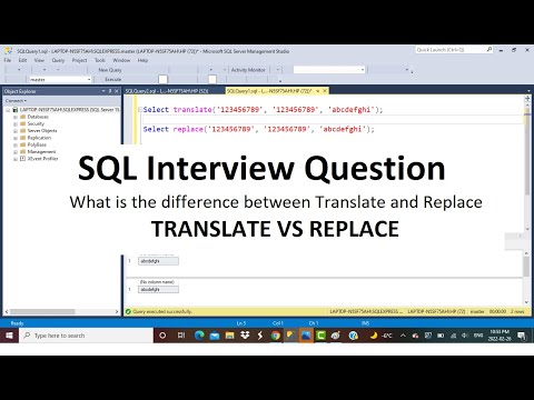 SQL Interview Question | What is the difference between Translate and Replace