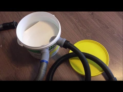 A cool DIY bucket water filter for a vacuum cleaner.
