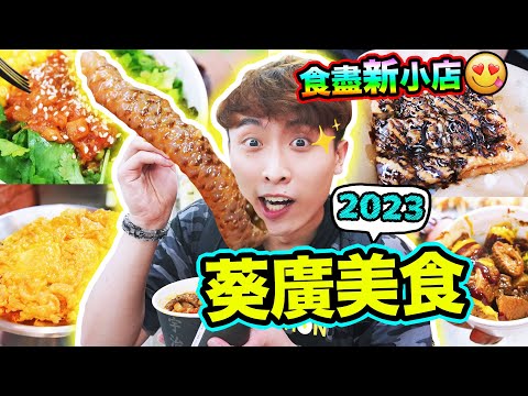 【😛葵廣美食掃街2023】食盡新小店⚠️初嚐傳說惡臭螺絲粉💥一試愛上「巨型QQ辣魚皮🐟」體驗地獄辣滋味🥵即煎香蕉餅🍌必食地道牛雜！(中文CC字幕)