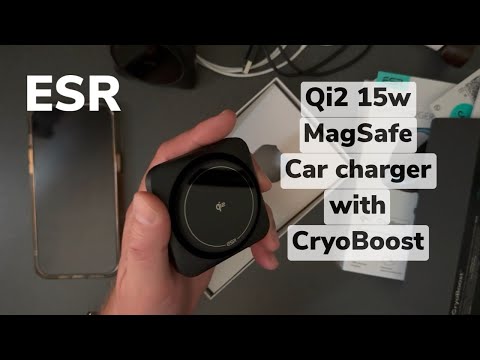 ESR 15W qi2 MagSafe car charger with cryoboost unboxing & review