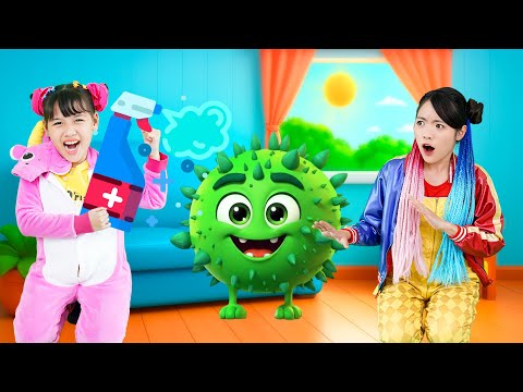 Vy Vy Đánh Bại Vi Khuẩn Xấu Xa  😍 Hãy Dọn Dẹp Nhà Thật Sạch Sẽ Nào!!!