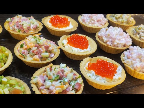 5 Toppings for TARTLETS for THE NEW YEAR 2023 - The best SNACKS for the NEW YEAR'S TABLE 2023