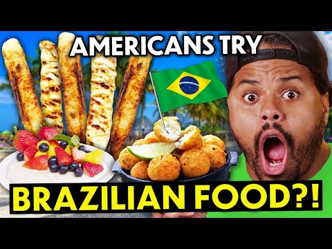 Americans Try Brazilian Food For The First Time!! (Pão de Queijo, Feijoada, Beiju de Tapioca)
