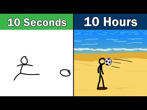 Stickman Kick Animation in 10 Seconds vs 10 Hours | @flipaclip