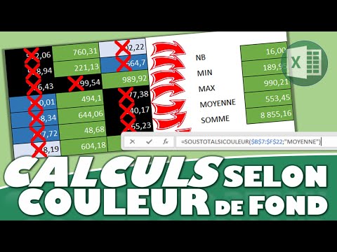 Comment effectuer des calculs en fonction de la couleur sur Excel ? (SOMME, MOYENNE, NB, MAX, MIN…)