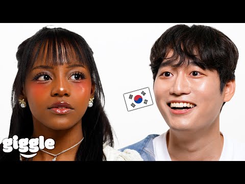 Koreans meet Beautiful Black Girl wearing Korean makeup For the First Time!