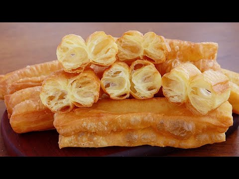 1美元製作8根❗️超實惠，快速的油條家庭製作方法。好吃又簡單，脆皮空心，再不用花錢購買【阿栗食譜419】