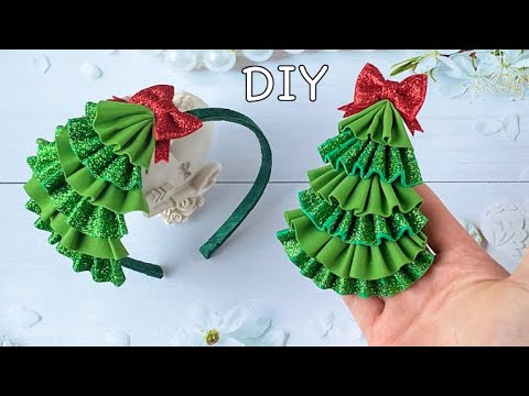 Новогодний ободок Ёлочка из фоамирана / DIY Christmas tree Eva Foam Sheet
