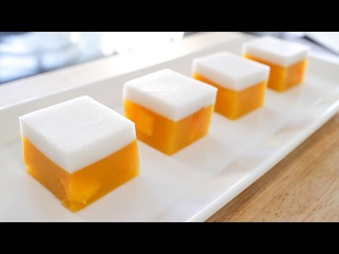 Mango Coconut Jelly (Agar Agar) Recipe วุ้นมะม่วง - Hot Thai Kitchen