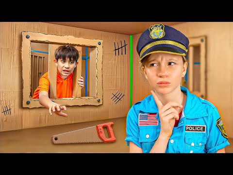 Nastya and Escape from CARDBOARD PRISON Challenge