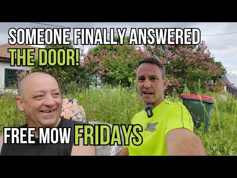 Knocking On Random Doors Till Someone Lets Me Mow For Free - Free Mow Fridays #satisfying