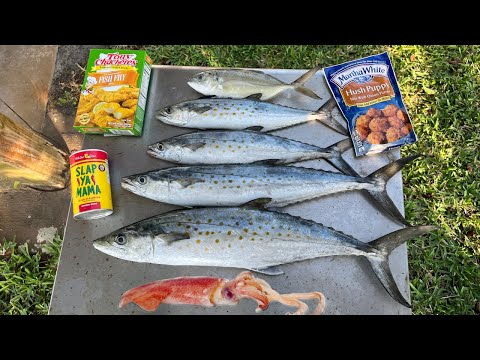 Squid and Spanish Mackerel Catch n' Cook on a Florida Pier!