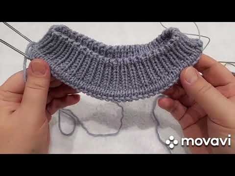 Ложная кеттлевка в круговом вязании  Горловина для джемпера сверху вниз