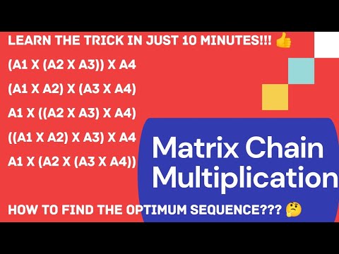 Matrix Chain Multiplication using Dynamic Programming