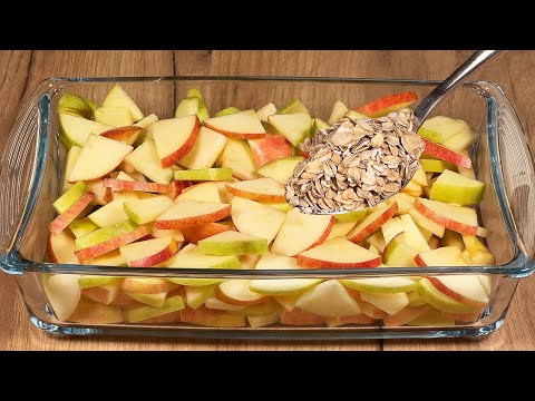 Das BERÜHMTE Apfeldessert, das die ganze Welt verrückt macht! In 10 Minuten und ohne Backen!