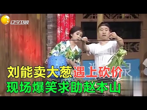 小品 劉能賣大蔥遇上婦女砍價把他給砍懵了，現場爆笑求助師父趙本山