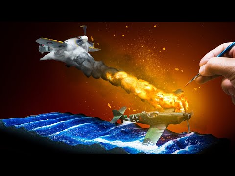 WW2 DOGFIGHT DIORAMA-/How to Make/DIY
