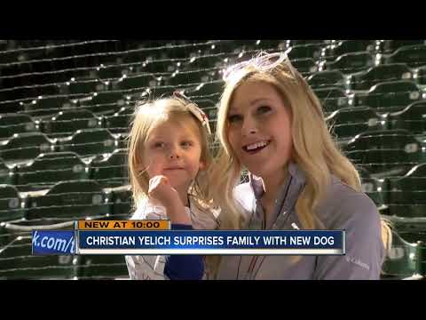 Milwaukee Brewers Christian Yelich helps dad make good on promise for puppy