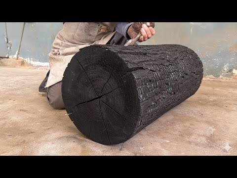 The Carpenter Transforms 'Ashes' into Masterpieces: The Most Unique Burnt Wooden Table!