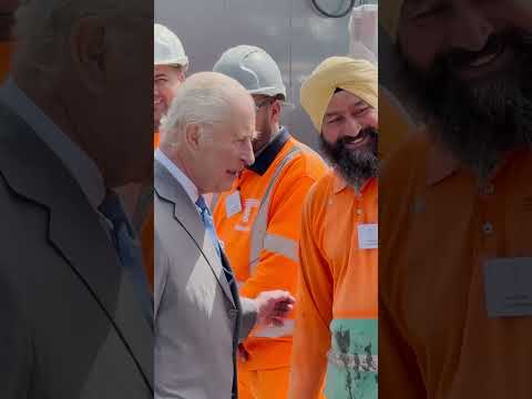 The King boarded a hybrid Thames Clipper as he travelled to the Thames Tideway project.