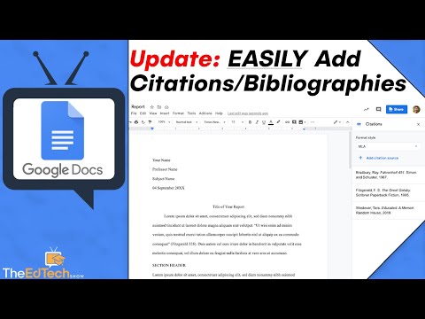 Google Docs How To Add Citations and Bibliography Update Tutorial 2021  (MLA, APA, Chicago)