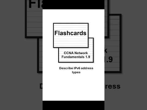 CCNA1.9 Flashcards  - Describe IPv6 address types