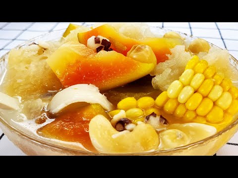 Moisturizing and nourishing soup❗ how to cook papaya snow fungus & sweetcorn chinese soup