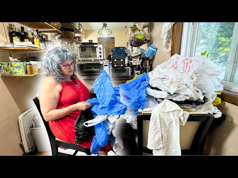 HOLY BAGS! 🫣 The BEST Bag Clean Out We've EVER Done! 💪 HELPING A RETIREE DECLUTTER HER KITCHEN ep. 2