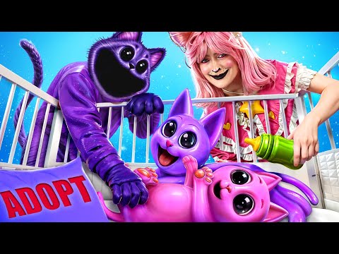 Catnap поженился с KITTINAP! У Кэтнэпа есть котята! Крутые родительские хаки от Улыбающихся Зверьков