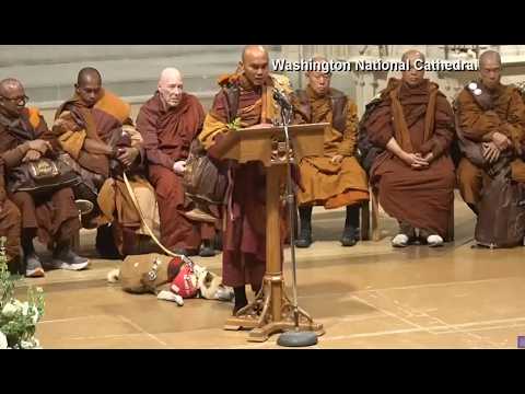 Buddhist Monks speak after trek to Washington, D.C.