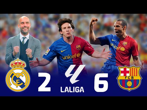 ميسي يدمر الميرينغي فى امتع قمة كروية بقيادة جوارديولا 🤯💥| برشلونة 6-2 الريال ✨⟩ الدوري الاسباني2009