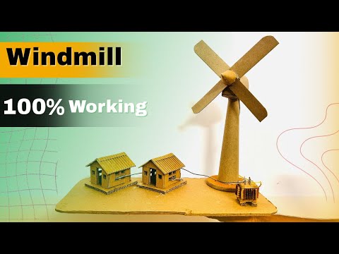 How to make a working model of Wind Turbine | पवनचक्की का working मॉडल कैसे बनायें 