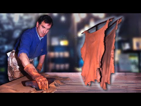 CUERO artesanal con PIELES DE ANIMALES. Elaboración manual por un experto CURTIDOR