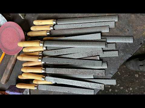 Forging a Damascus Knife from Metal Files – Epic Blacksmithing Transformation! 🔨🔥🔪