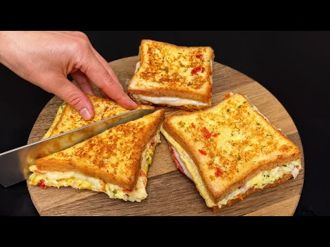 These sandwiches will disappear in a second!🍳🥪 A recipe with simple ingredients for breakfast!